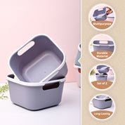 Grey Square Baskets (Set of 2)