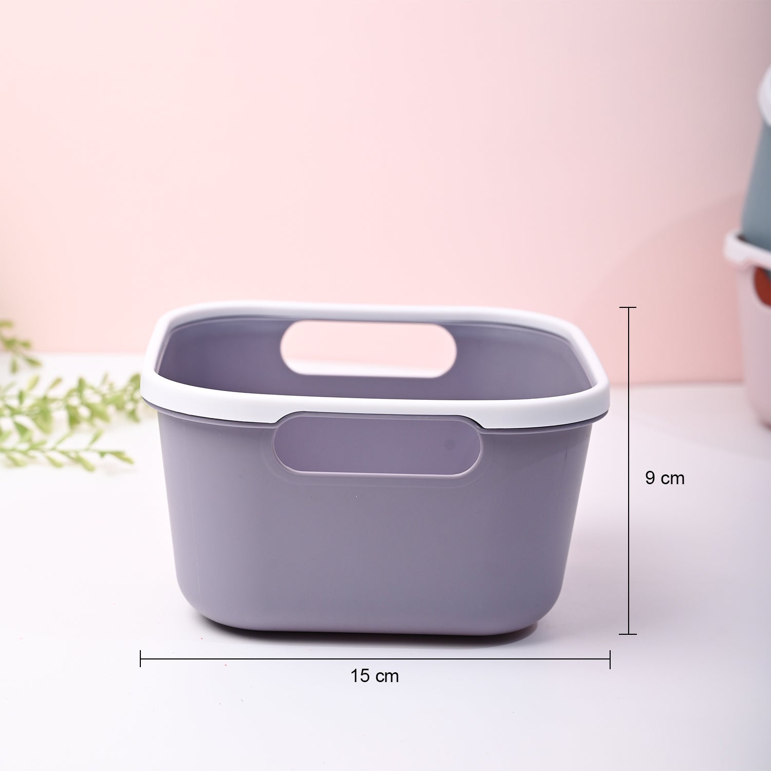 Grey Square Baskets (Set of 2)