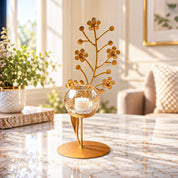 VON CASA Golden Abstract Shape T-Light Holder