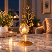 VON CASA Golden Abstract Shape T-Light Holder
