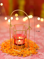 VON CASA Red & Golden T-Light Holder - MARKET99