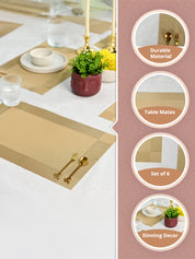 VON CASA Golden Placemat Set Of 6