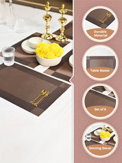 VON CASA Dark Brown Placemat Set Of 6