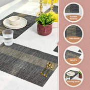 VON CASA Black Placemat Set Of 6