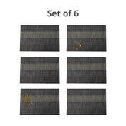VON CASA Black Placemat Set Of 6