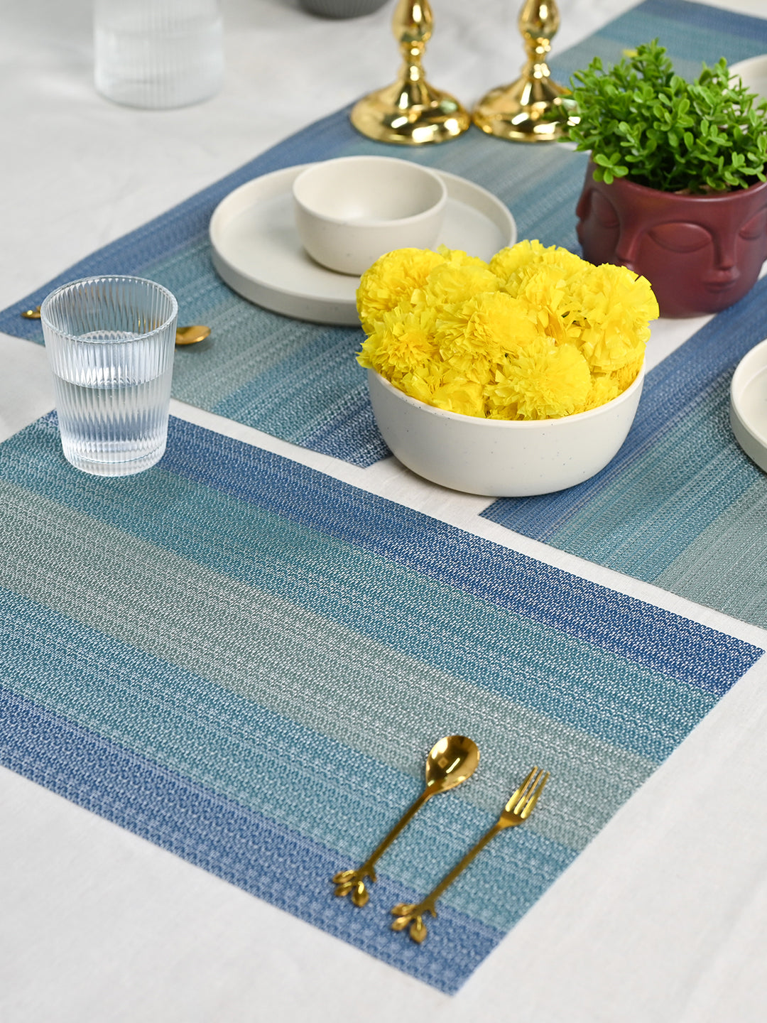 VON CASA Light Blue Placemat Set Of 6