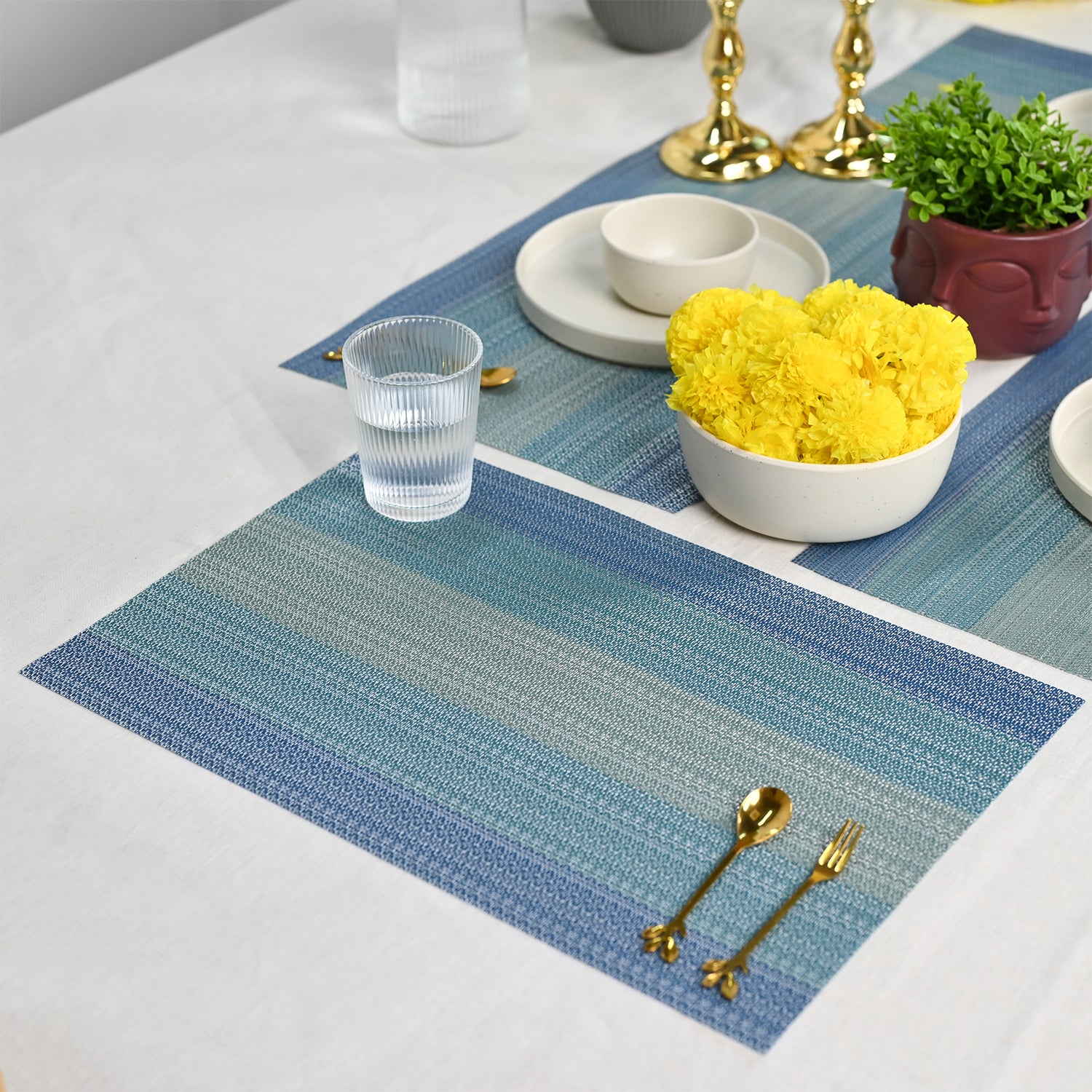 VON CASA Light Blue Placemat Set Of 6