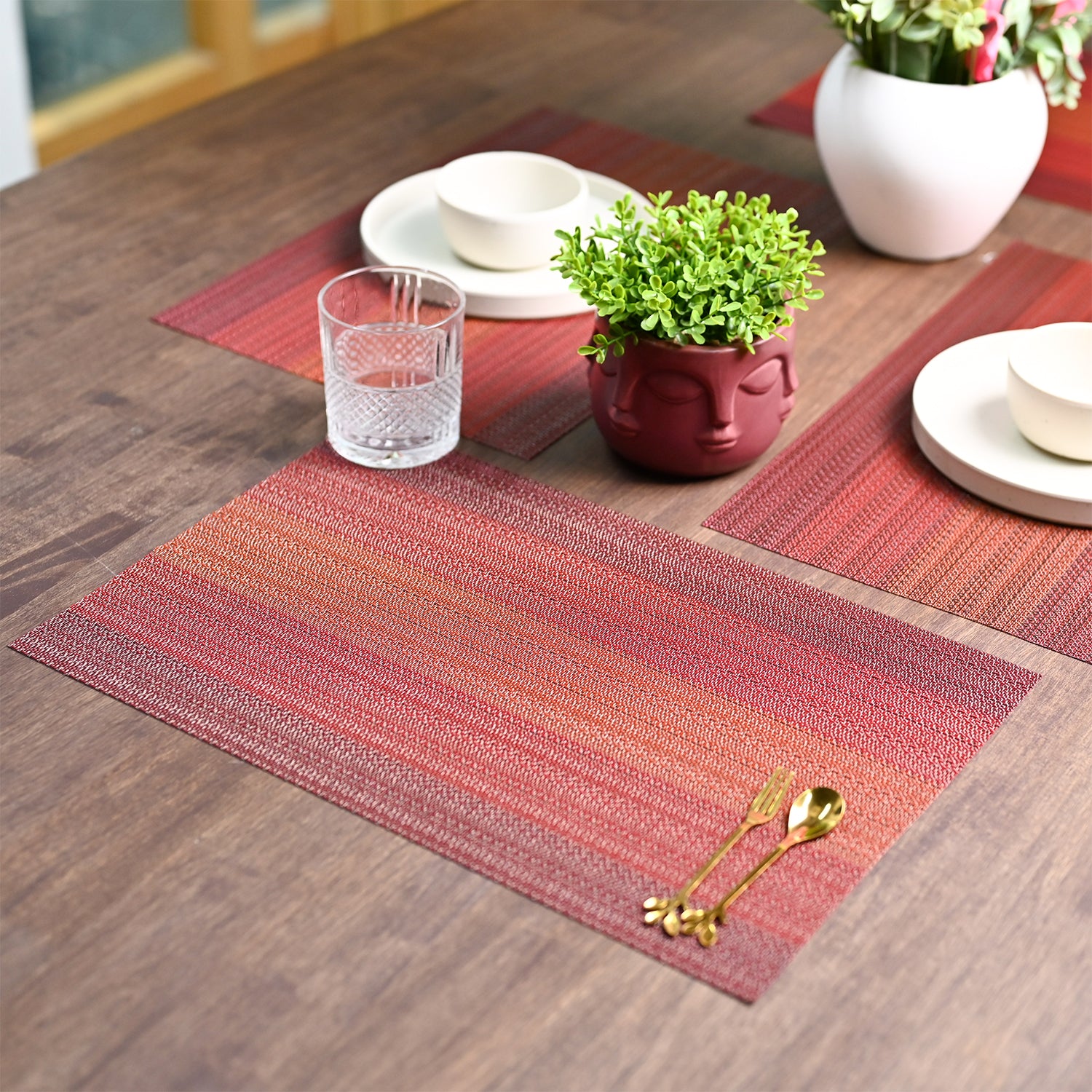 VON CASA Red Placemat Set Of 6