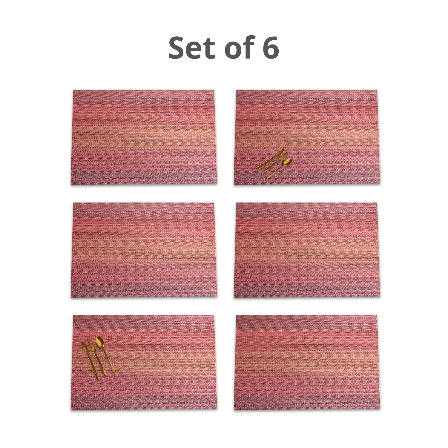 VON CASA Red Placemat Set Of 6