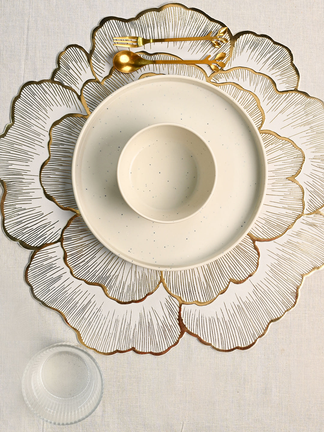 VON CASA Golden Flora Placemat Set Of 2