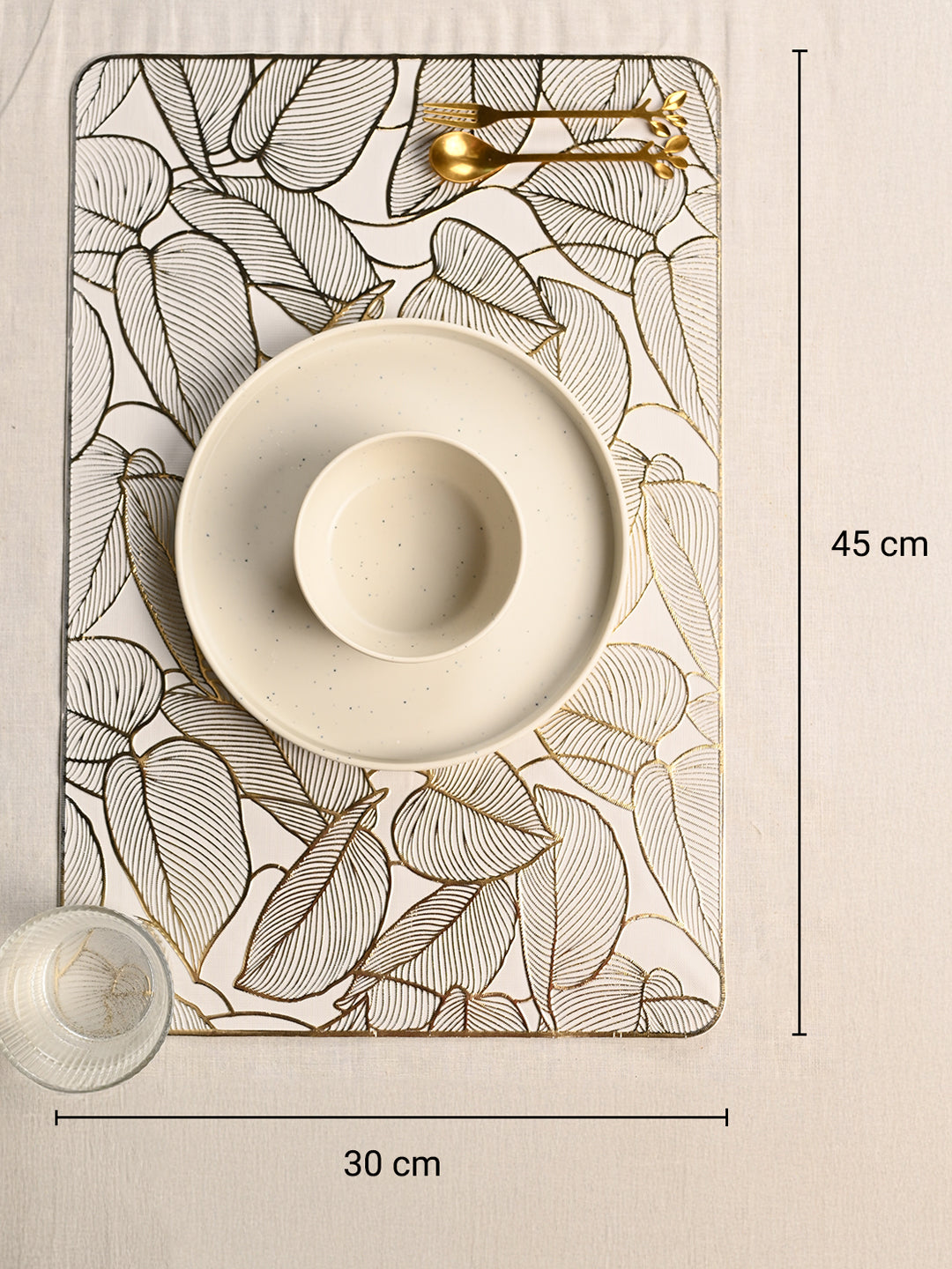 VON CASA Golden Placemat Set Of 2