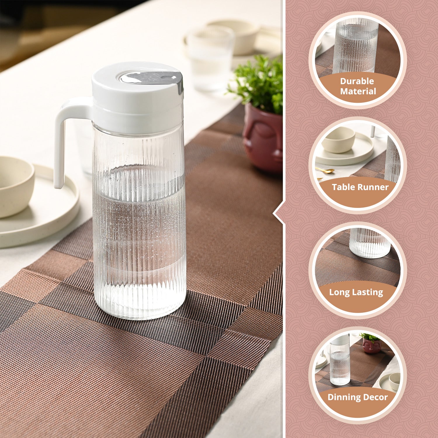 VON CASA Dark Brown Table Runner