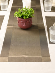 VON CASA Light Green Table Runner with Placement Pack Of 7