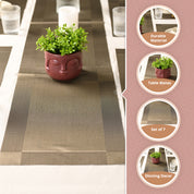 VON CASA Light Green Table Runner with Placement Pack Of 7
