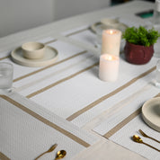 VON CASA White Table Runner with Placement Pack Of 7