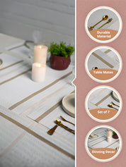 VON CASA White Table Runner with Placement Pack Of 7