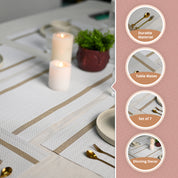 VON CASA White Table Runner with Placement Pack Of 7