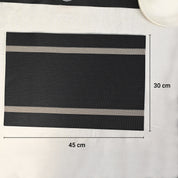 VON CASA Black Table Runner with Placement Pack Of 7
