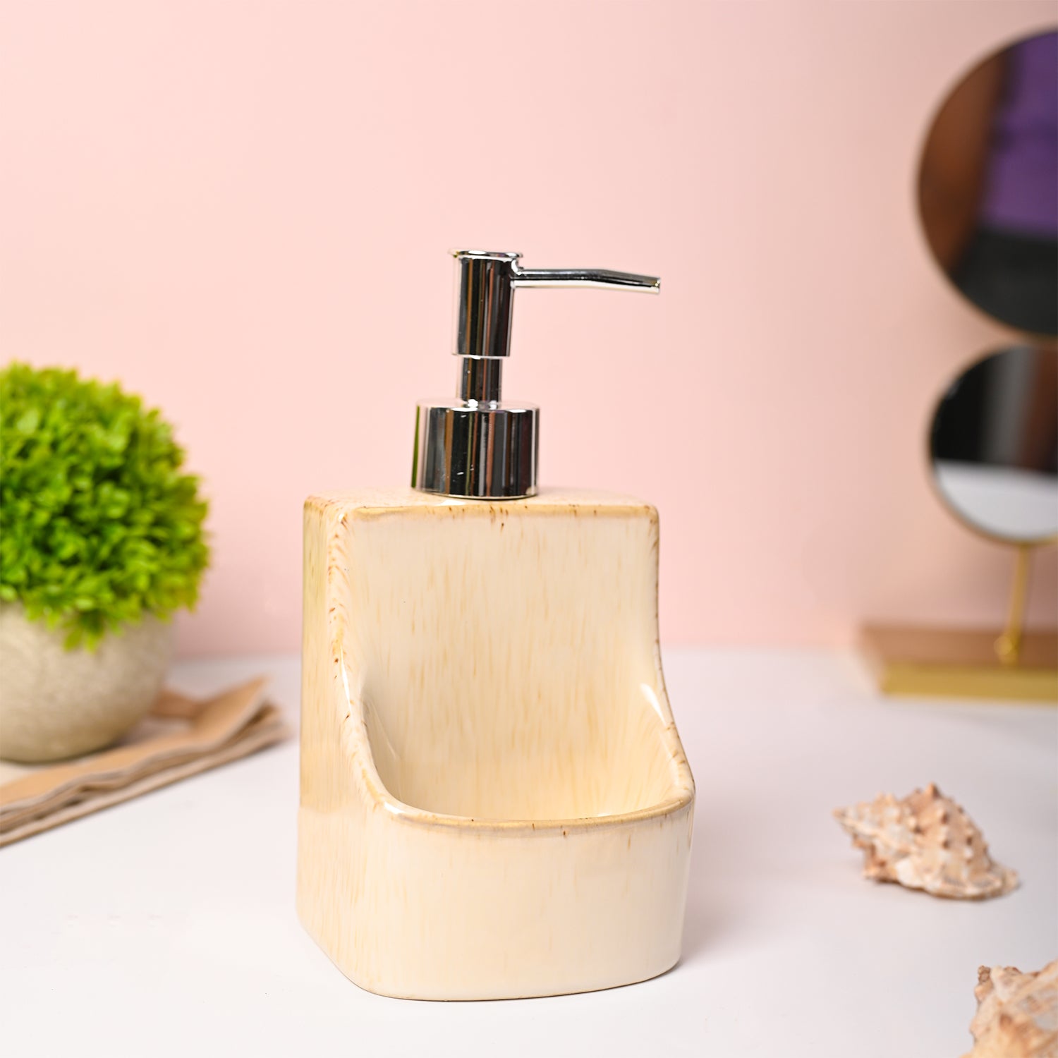 VON CASA Beige Kitchen Soap Dispenser - 350ml