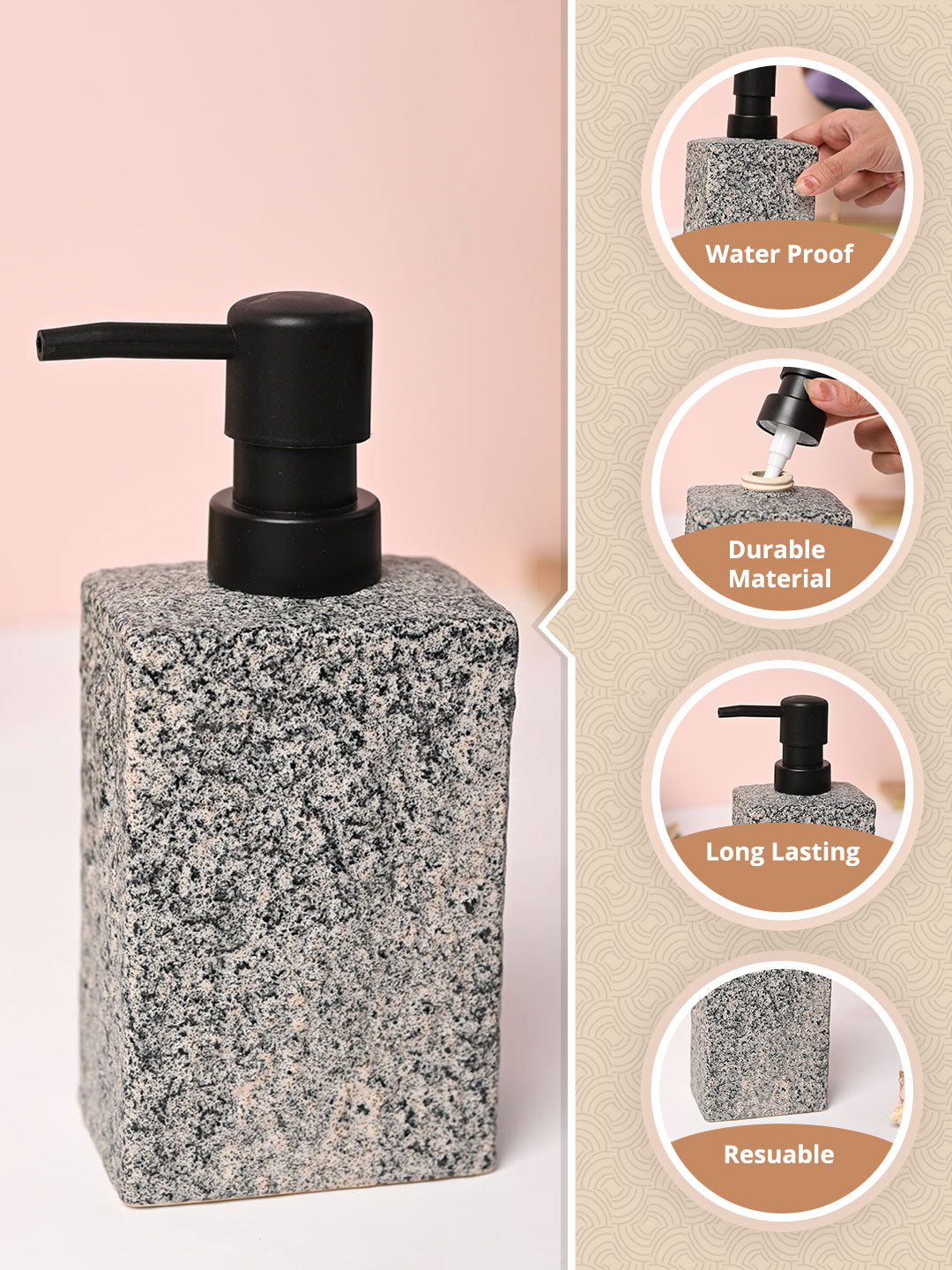 VON CASA Black Soap Dispenser - 350ml