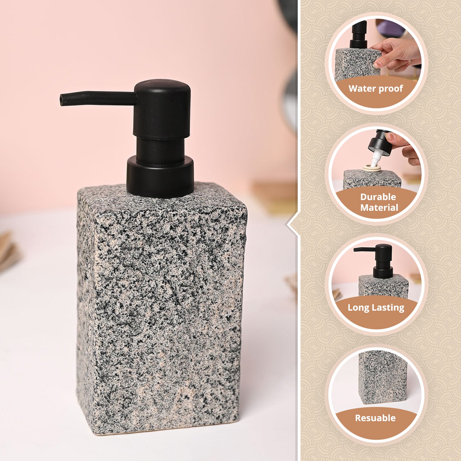 VON CASA Black Soap Dispenser - 350ml