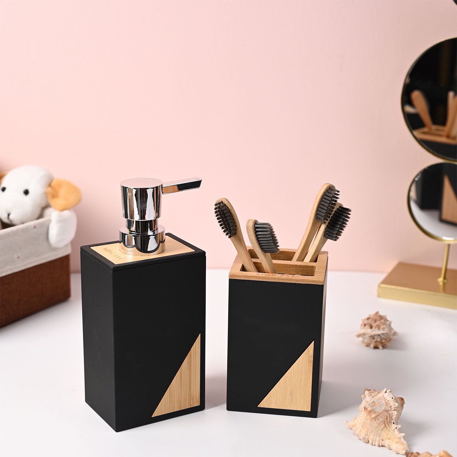 VON CASA Black Bathroom Set of 2