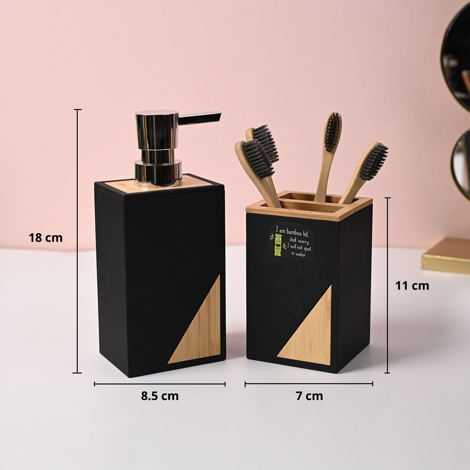 VON CASA Black Bathroom Set of 2