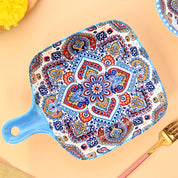 VON CASA Ceramic Square Dish with Handle Light Blue