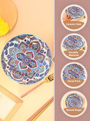 VON CASA Ceramic Mandala Light Blue Round Platter