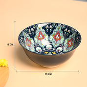 VON CASA Ceramic Mandala Navy Blue Round Serving Bowl Set Of 2