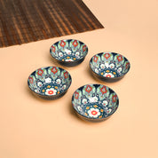 VON CASA Ceramic Mandala Navy Blue Bowl Set Of 4