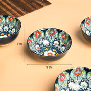 VON CASA Ceramic Mandala Navy Blue Bowl Set Of 4