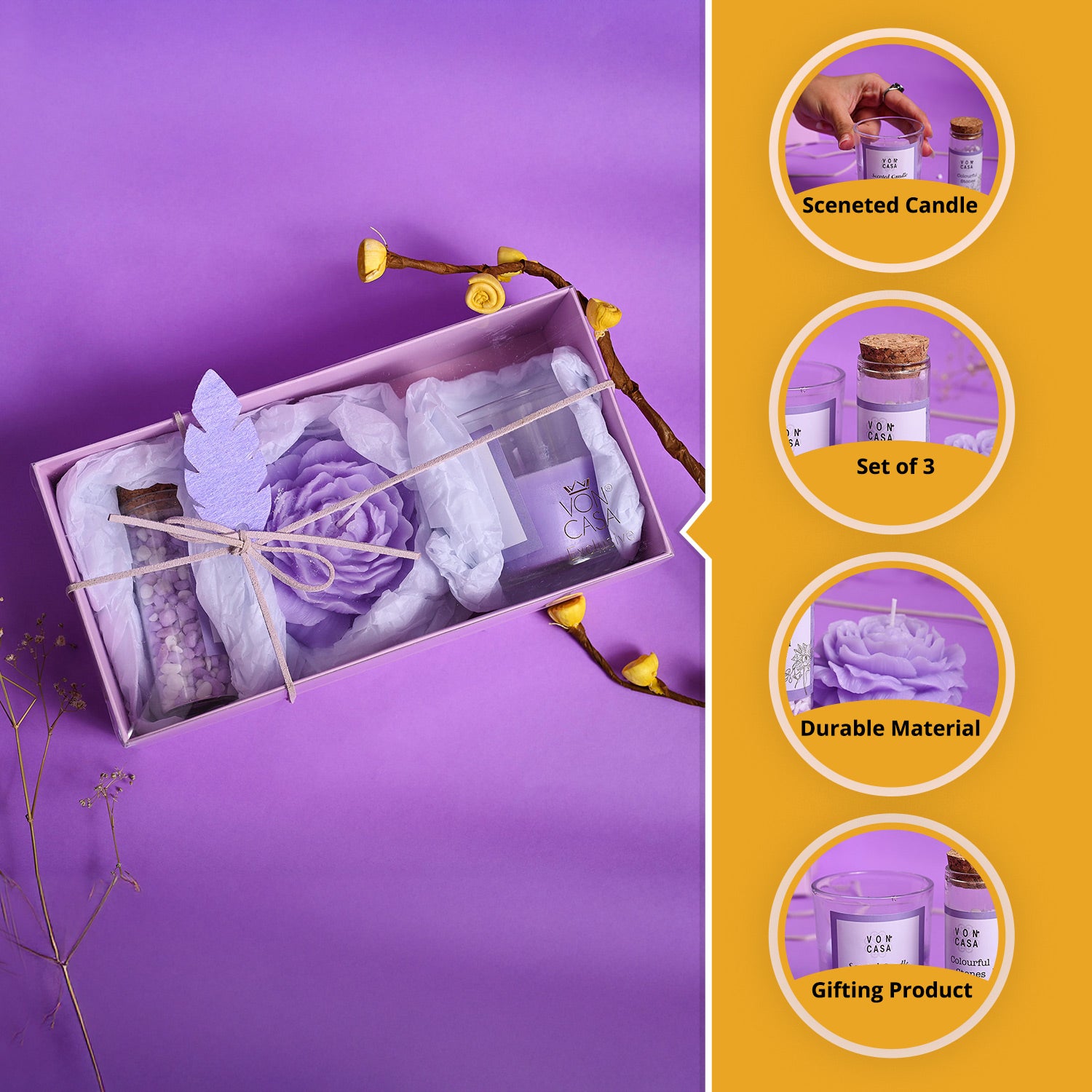 Lavender Fragrance Candle Gift Set