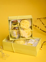 Lemon Rain Flower Candles & Potpourri Set