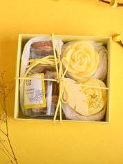 Lemon Rain Flower Candles & Potpourri Set