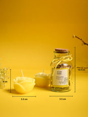 Lemon Rain Flower Candles & Potpourri Set