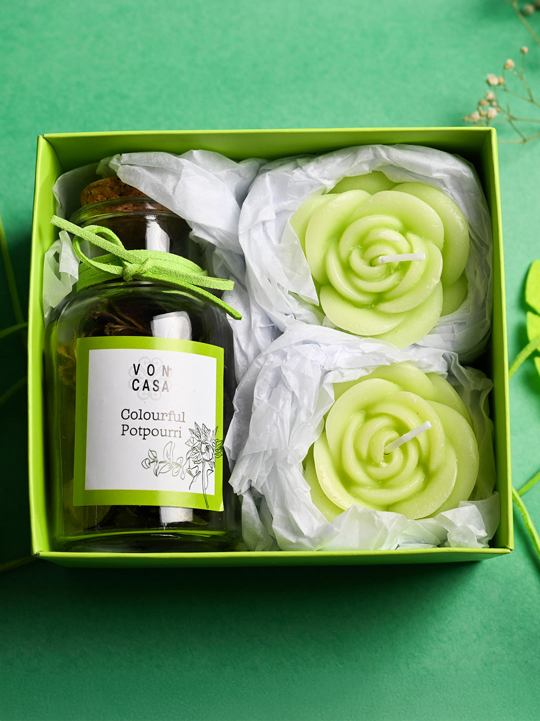 Lily Flower Candles & Potpourri Set