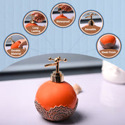 Ceramic Orange Round Soap Dispenser - Embossed Glossy Finish