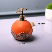 Ceramic Orange Round Soap Dispenser - Embossed Glossy Finish