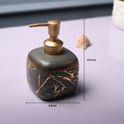Ceramic Grey Cylindrical Soap Dispenser - Static Glossy Finish