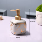 Ceramic Off White Cylindrical Soap Dispenser - Static Glossy Finish