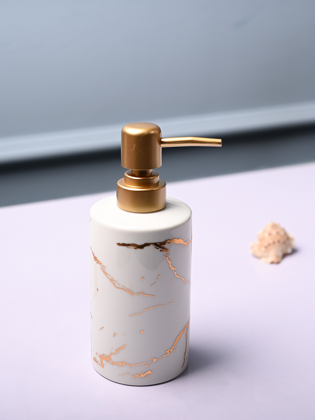 Ceramic Off White Soap Dispenser - Static Glossy Finish