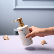 Ceramic Off White Soap Dispenser - Static Glossy Finish
