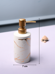 Ceramic Off White Soap Dispenser - Static Glossy Finish