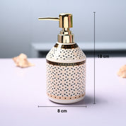 Ceramic Off White Soap Dispenser - Geometrical Glossy Finish