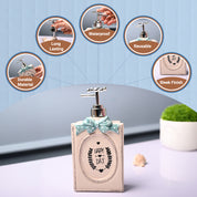 Ceramic Cream Rectangle Soap Dispenser - Happy Day Print Matte Finish