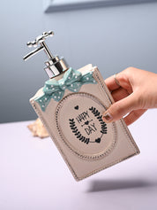 Ceramic Cream Rectangle Soap Dispenser - Happy Day Print Matte Finish