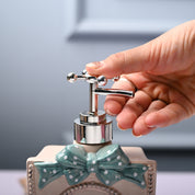 Ceramic Cream Rectangle Soap Dispenser - Happy Day Print Matte Finish