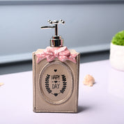 Ceramic Light Brown Rectangle Soap Dispenser - Happy Day Print Matte Finish