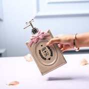 Ceramic Light Brown Rectangle Soap Dispenser - Happy Day Print Matte Finish